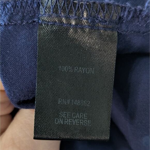 Torrid Navy Blue "Peacoat" Midi Challis Button-Front Skirt Size 2 (2X 18-20) - Picture 5 of 7